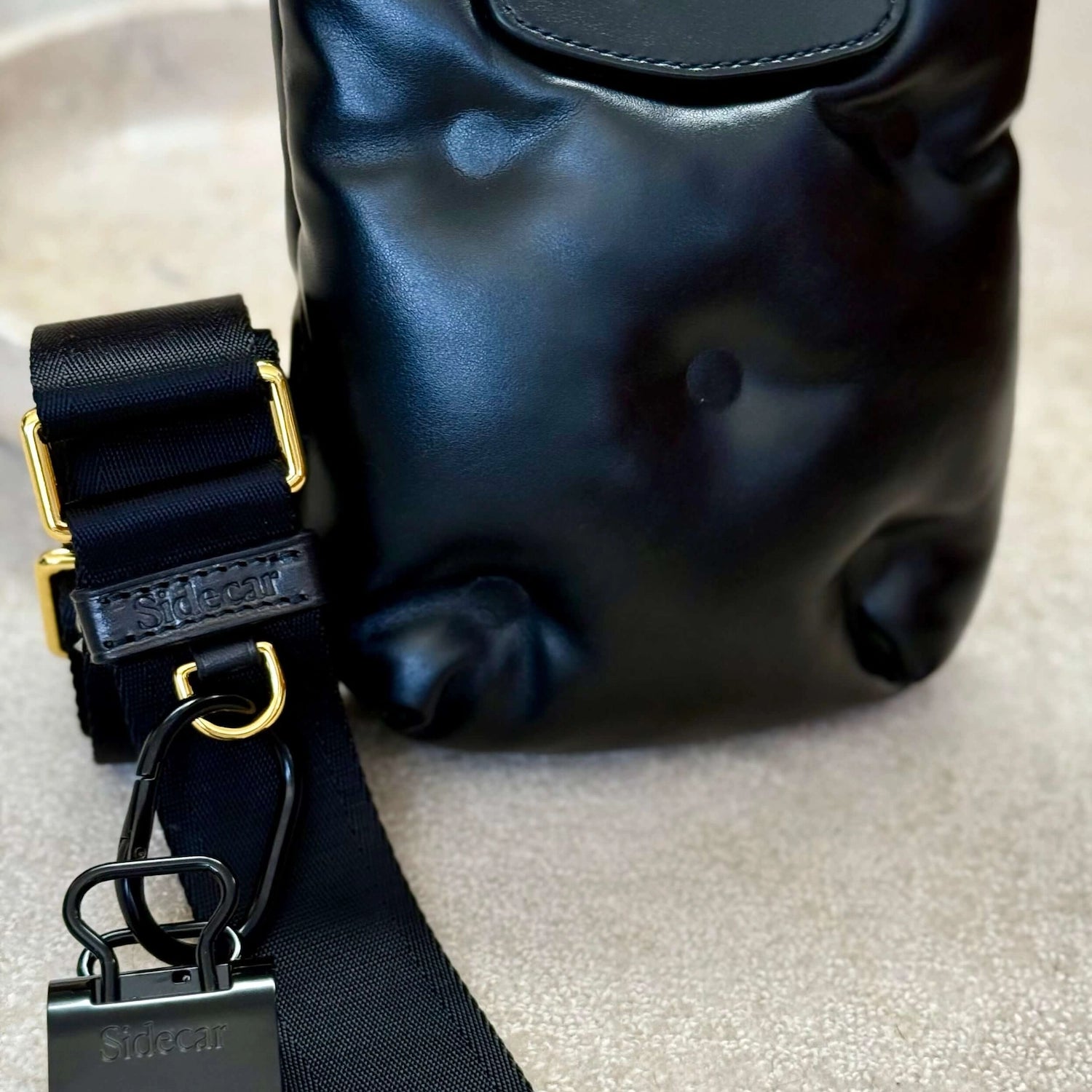 Percy Phone Pouch Gift Set including hands free phone pouch, adjustable nylon purse strap, leather coin purse, and SidecarLove Duo Set hat clip accessories